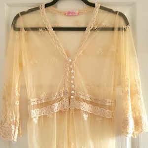 Tulle and Lace Detailed Duster